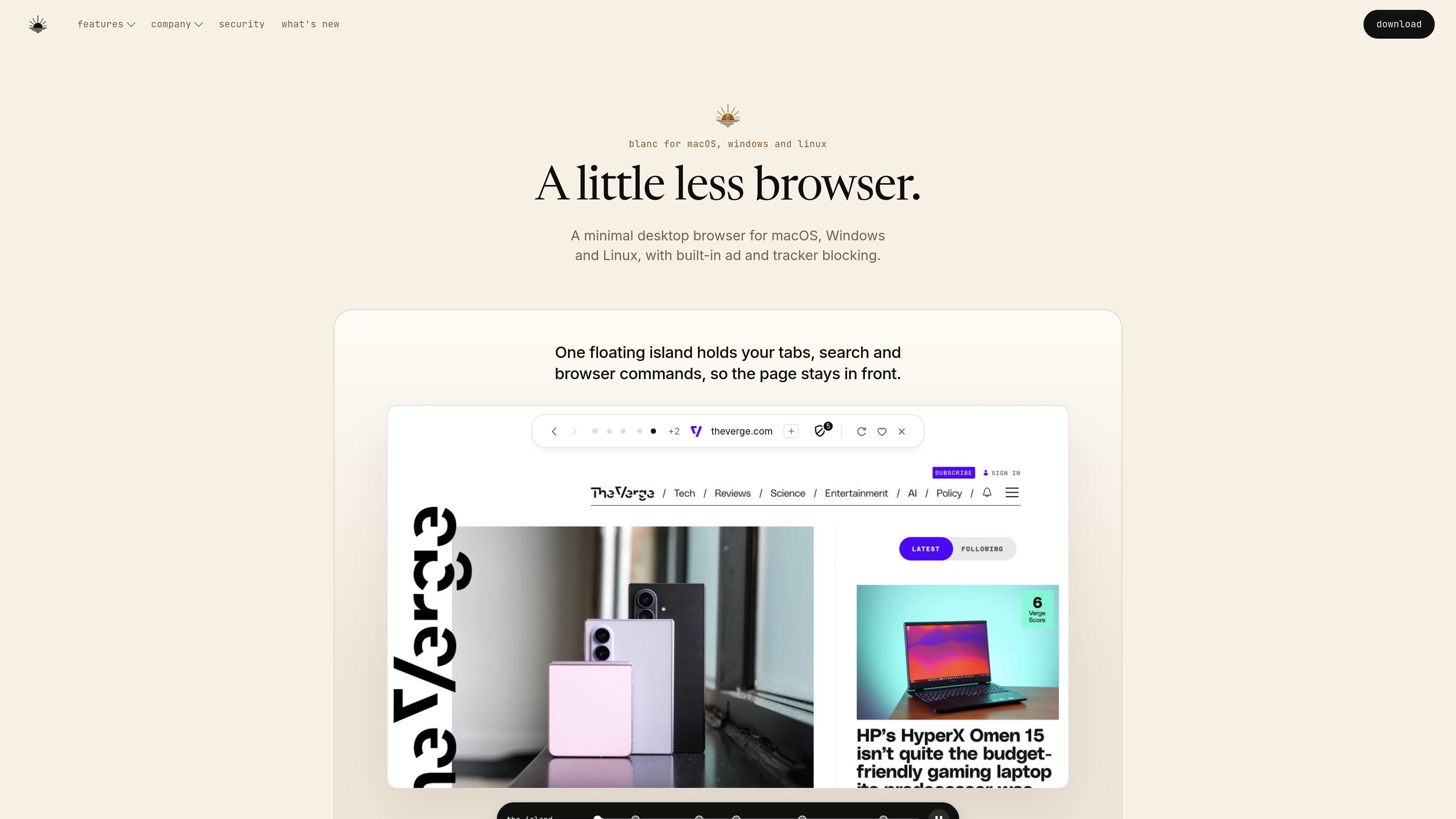 Blanc Browser preview