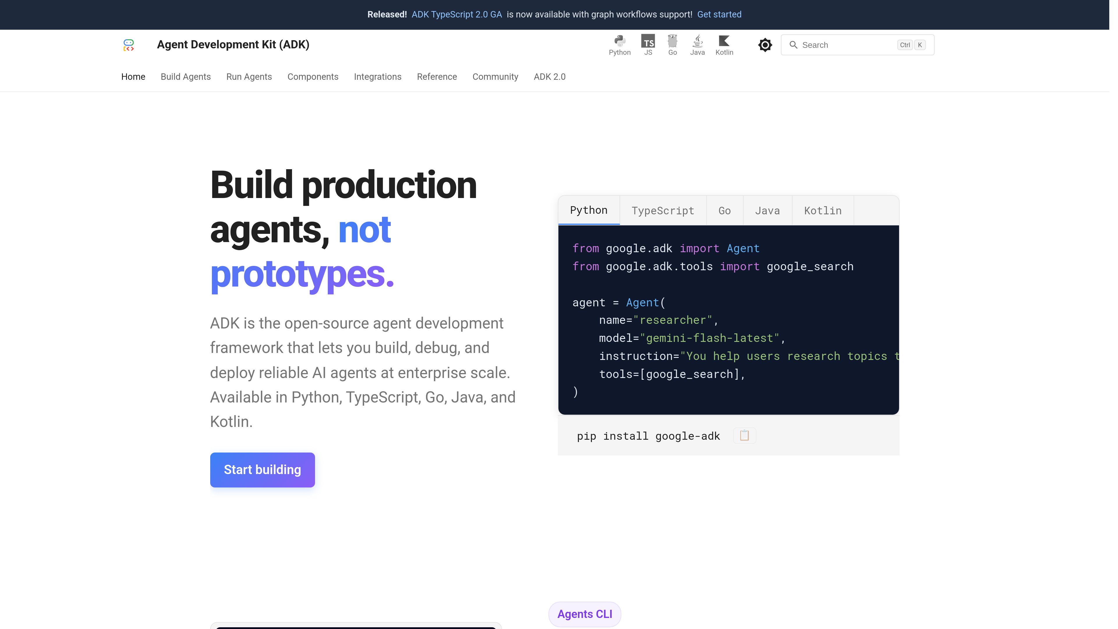 Agent Development Kit (ADK) preview