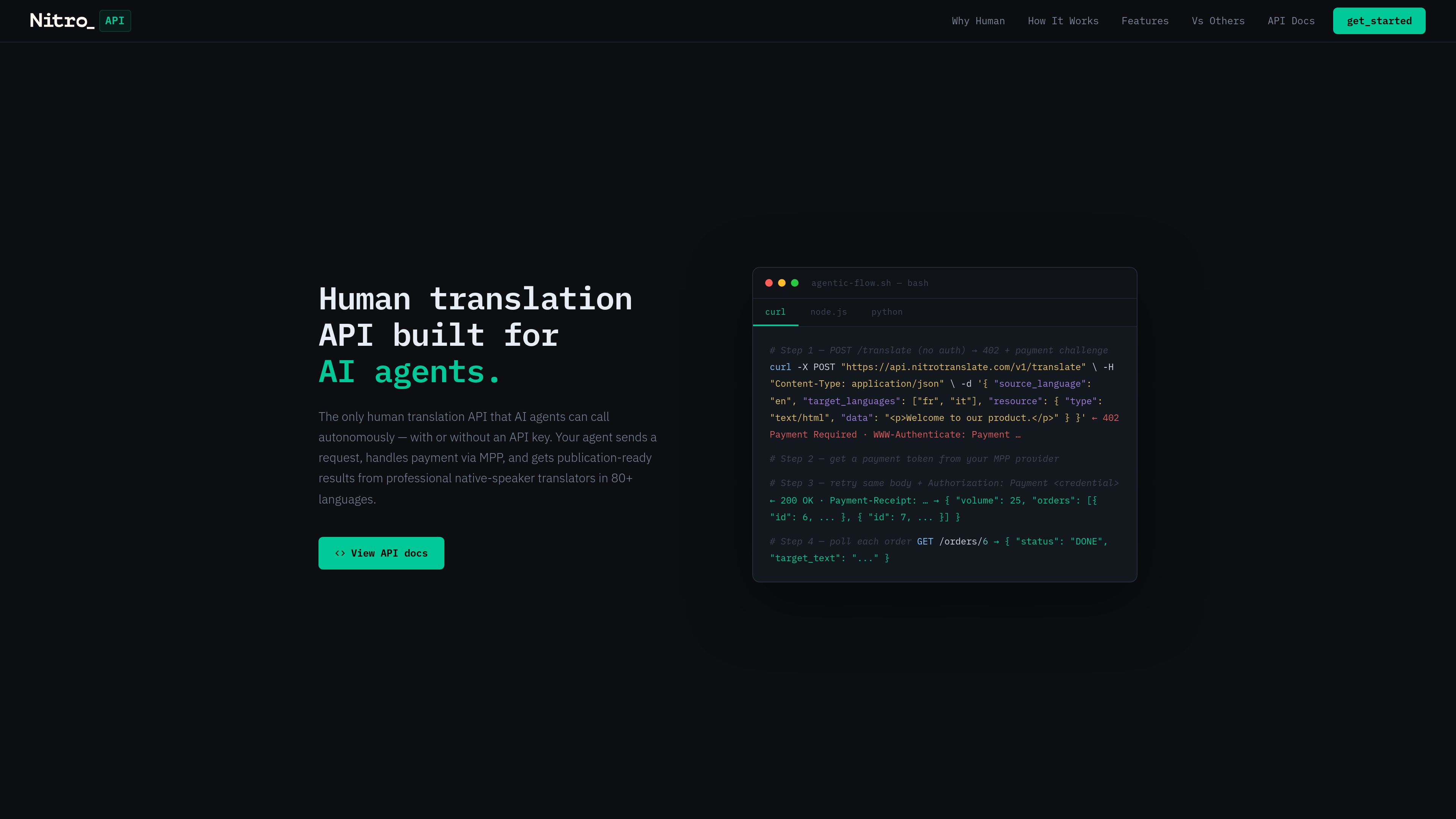 Nitro API preview
