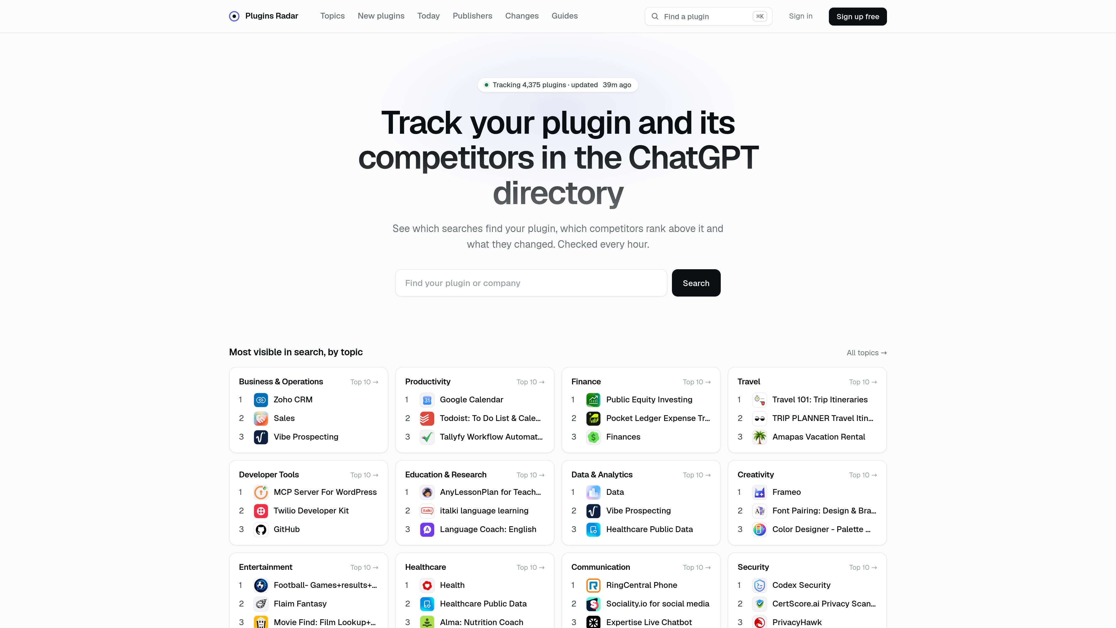 Plugins Radar preview