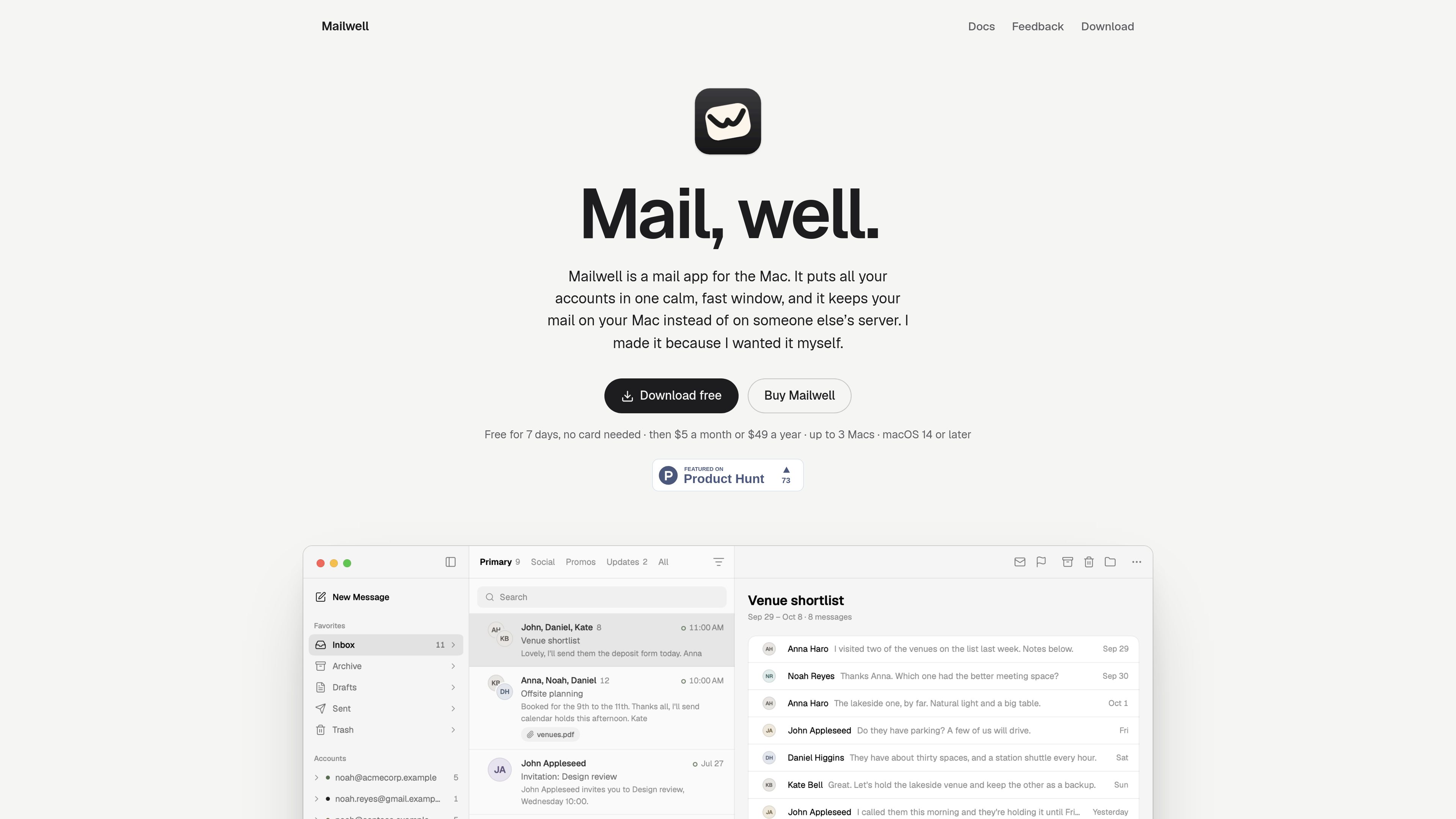 Mailwell preview