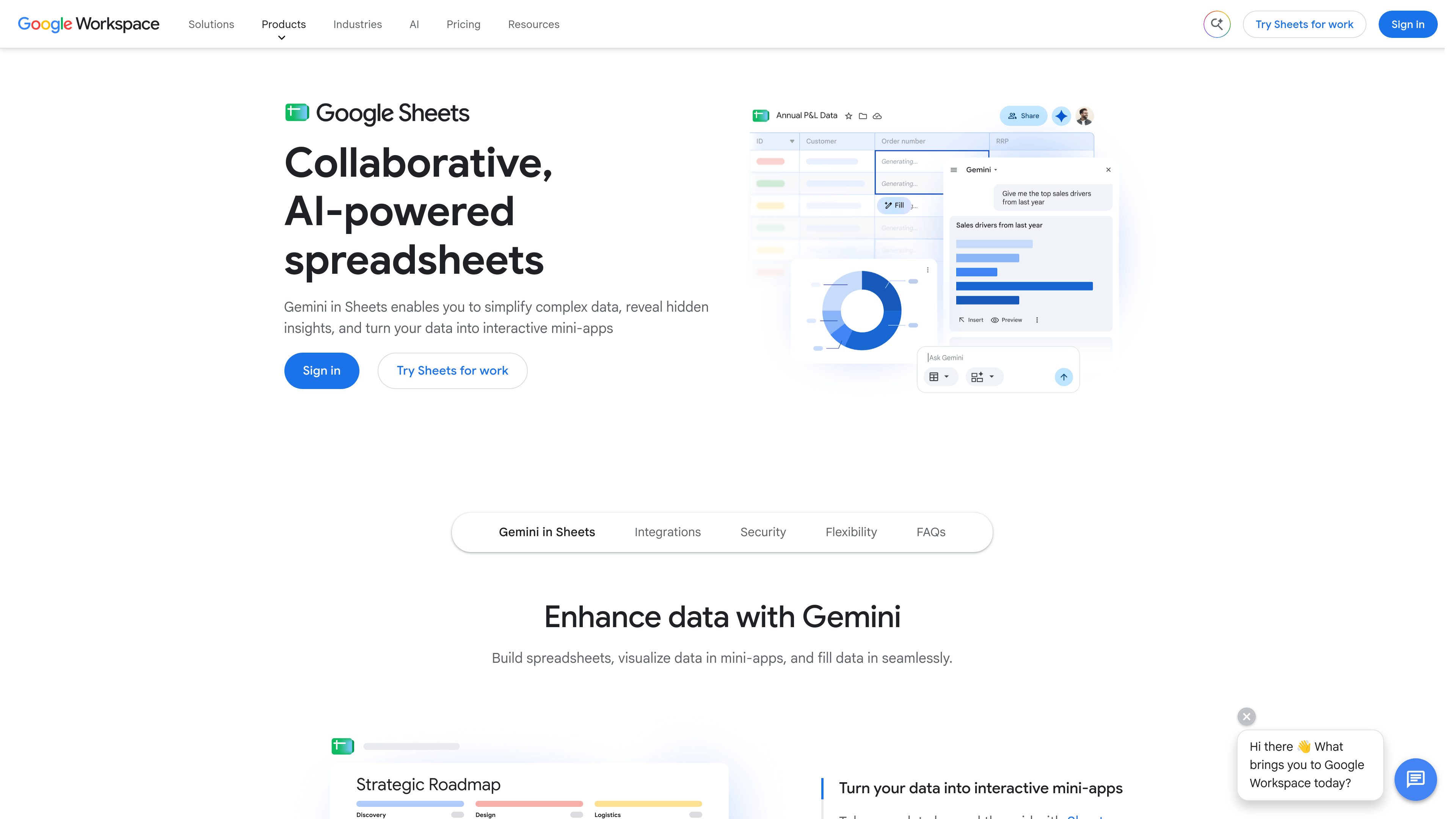 Google Sheets preview