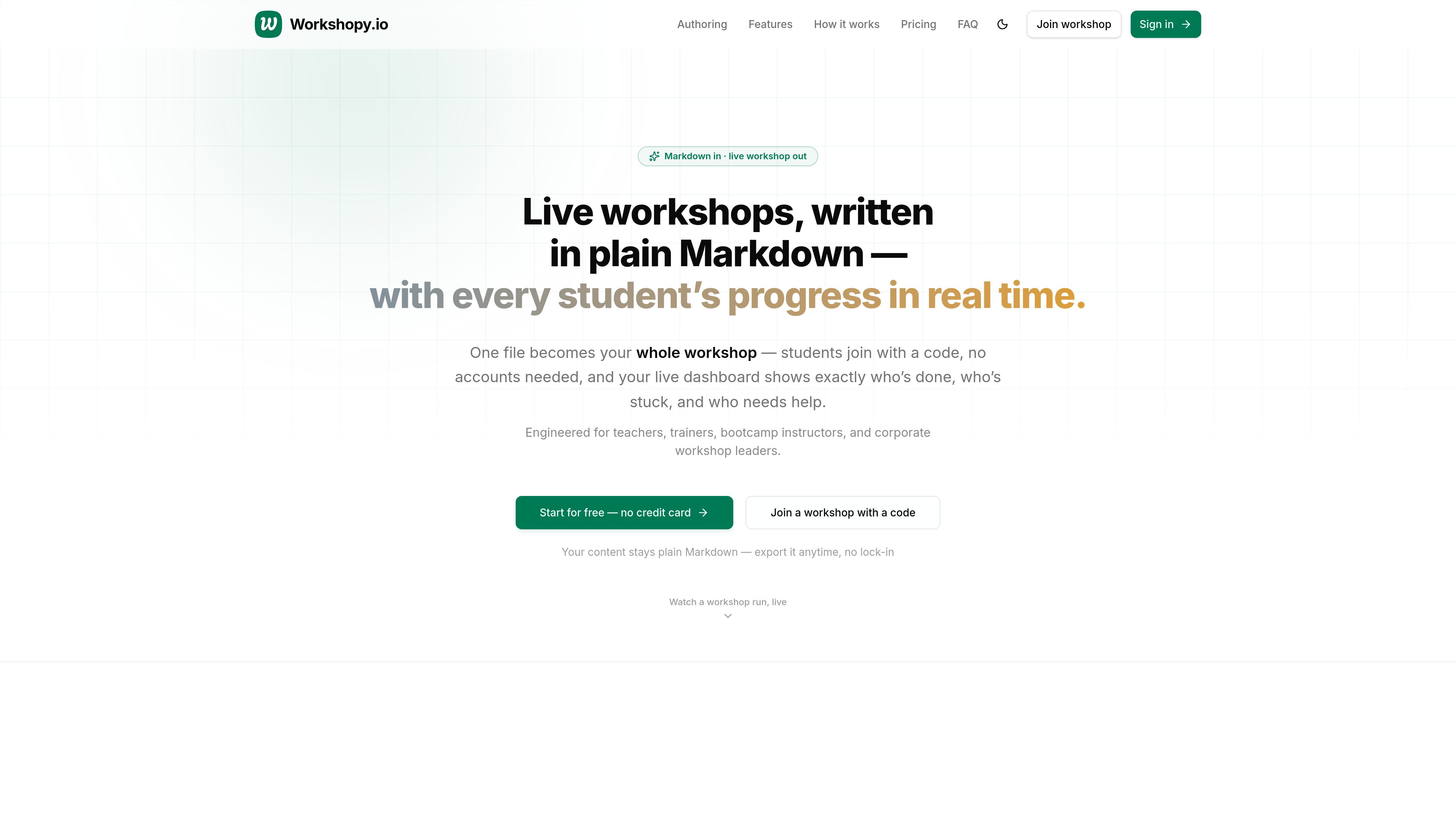 Workshopy preview
