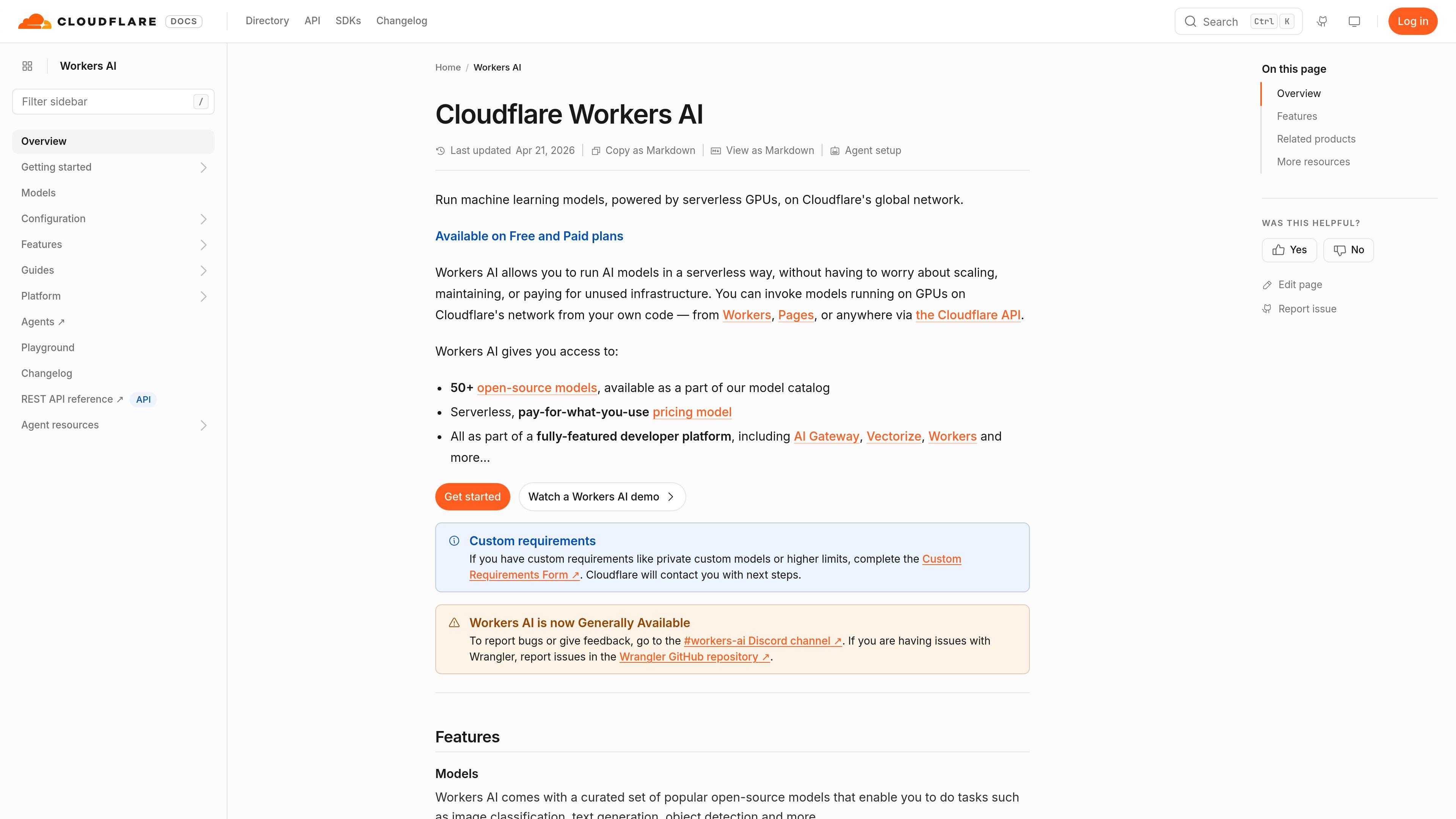 Cloudflare Workers AI preview