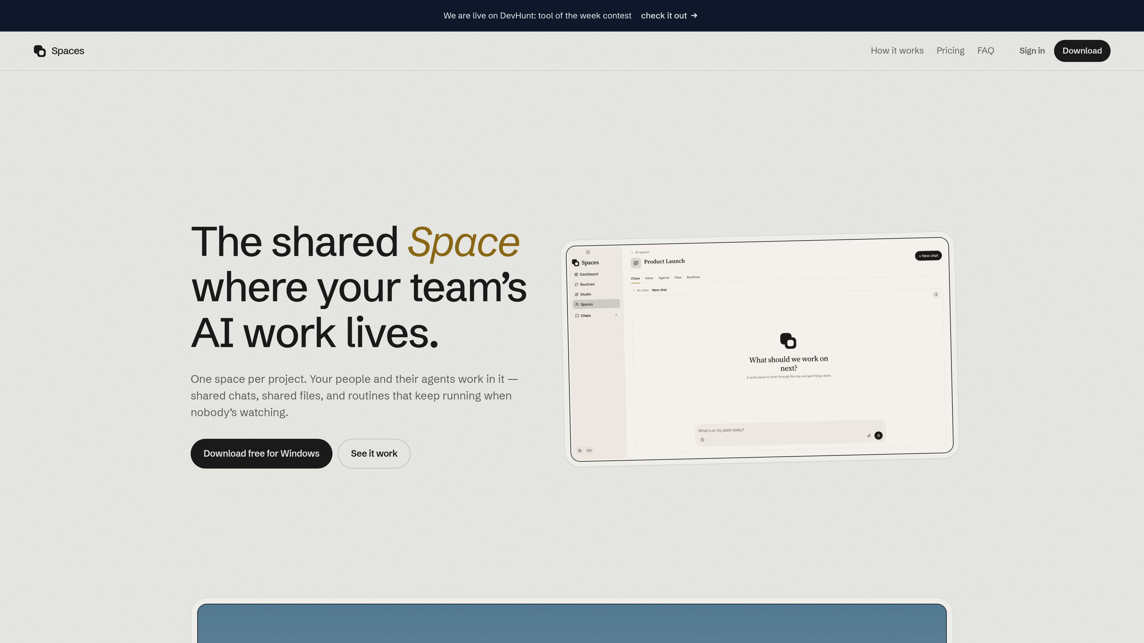 Spaces preview