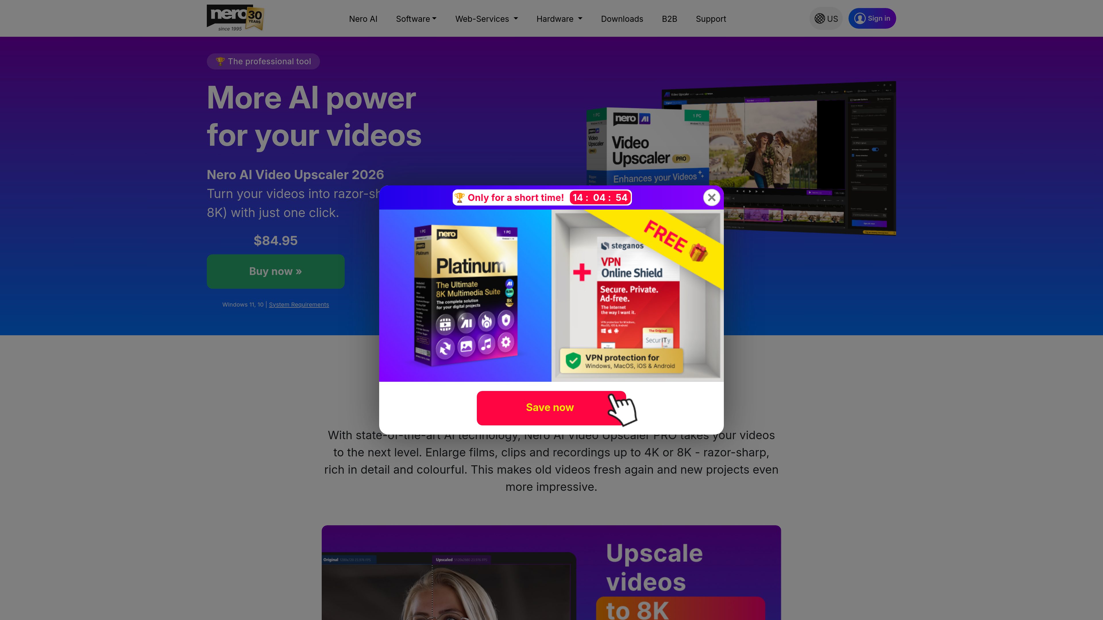 Nero AI Video Upscaler PRO 2026 preview