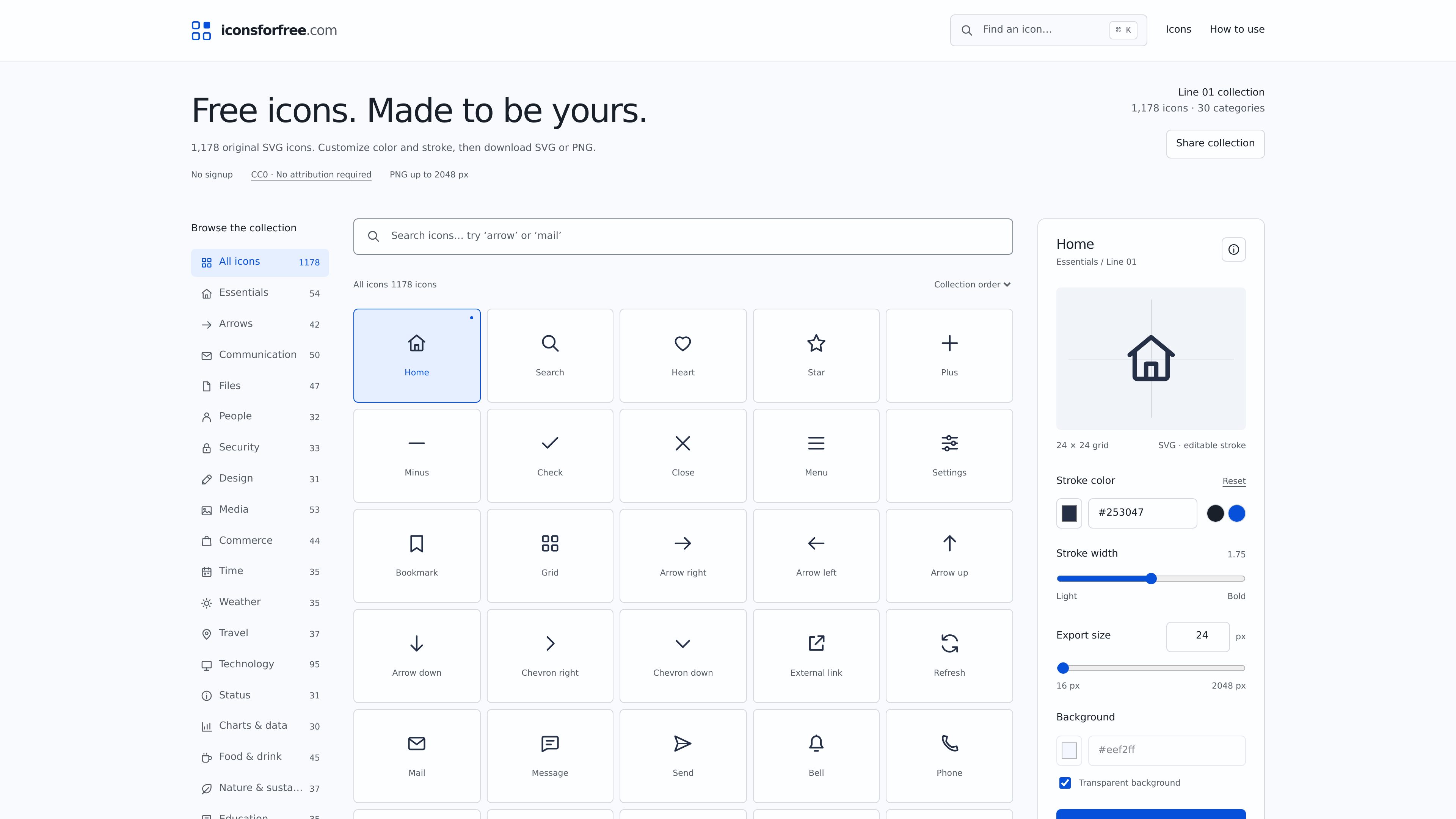 Icons for free preview