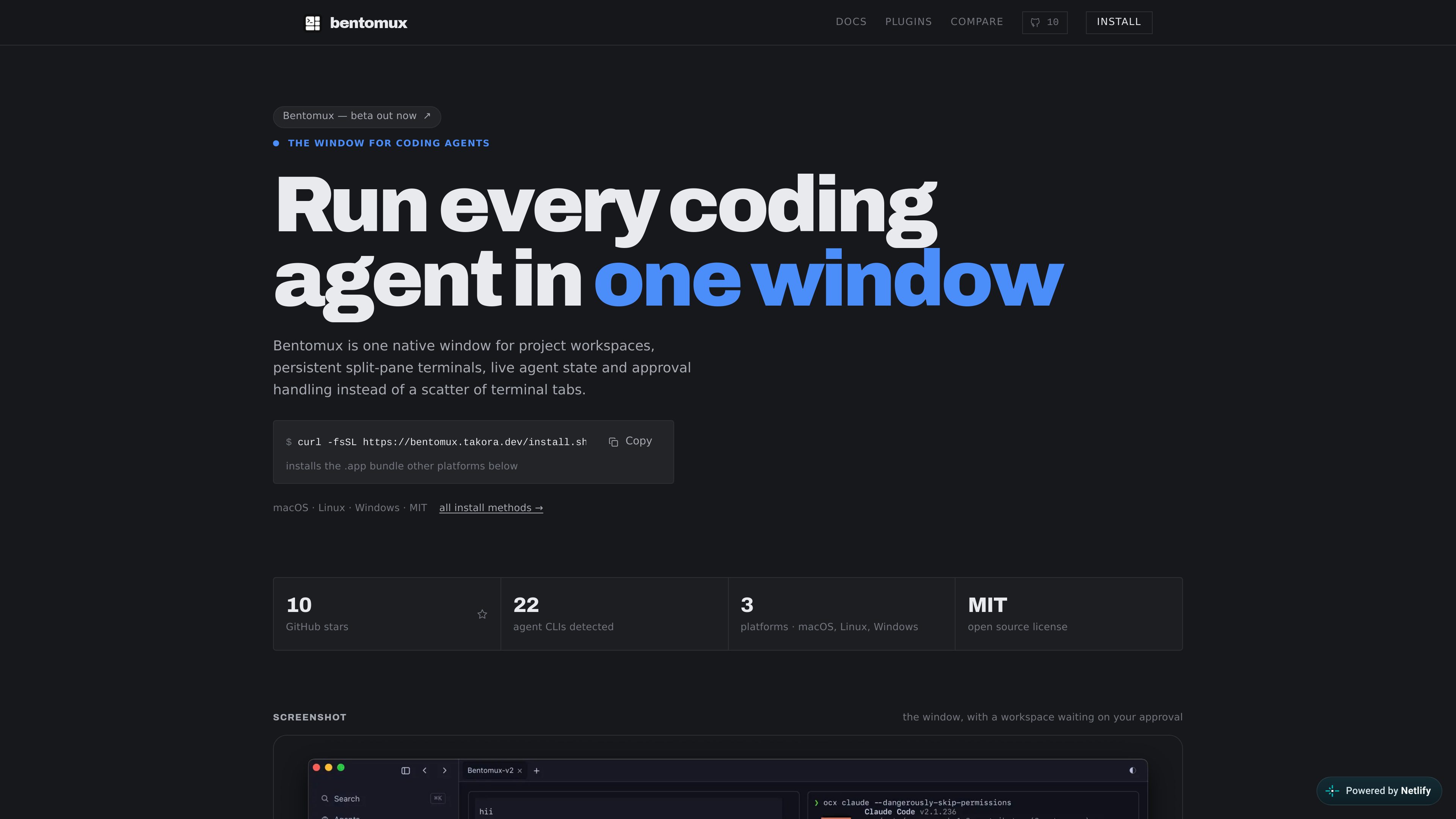Bentomux preview