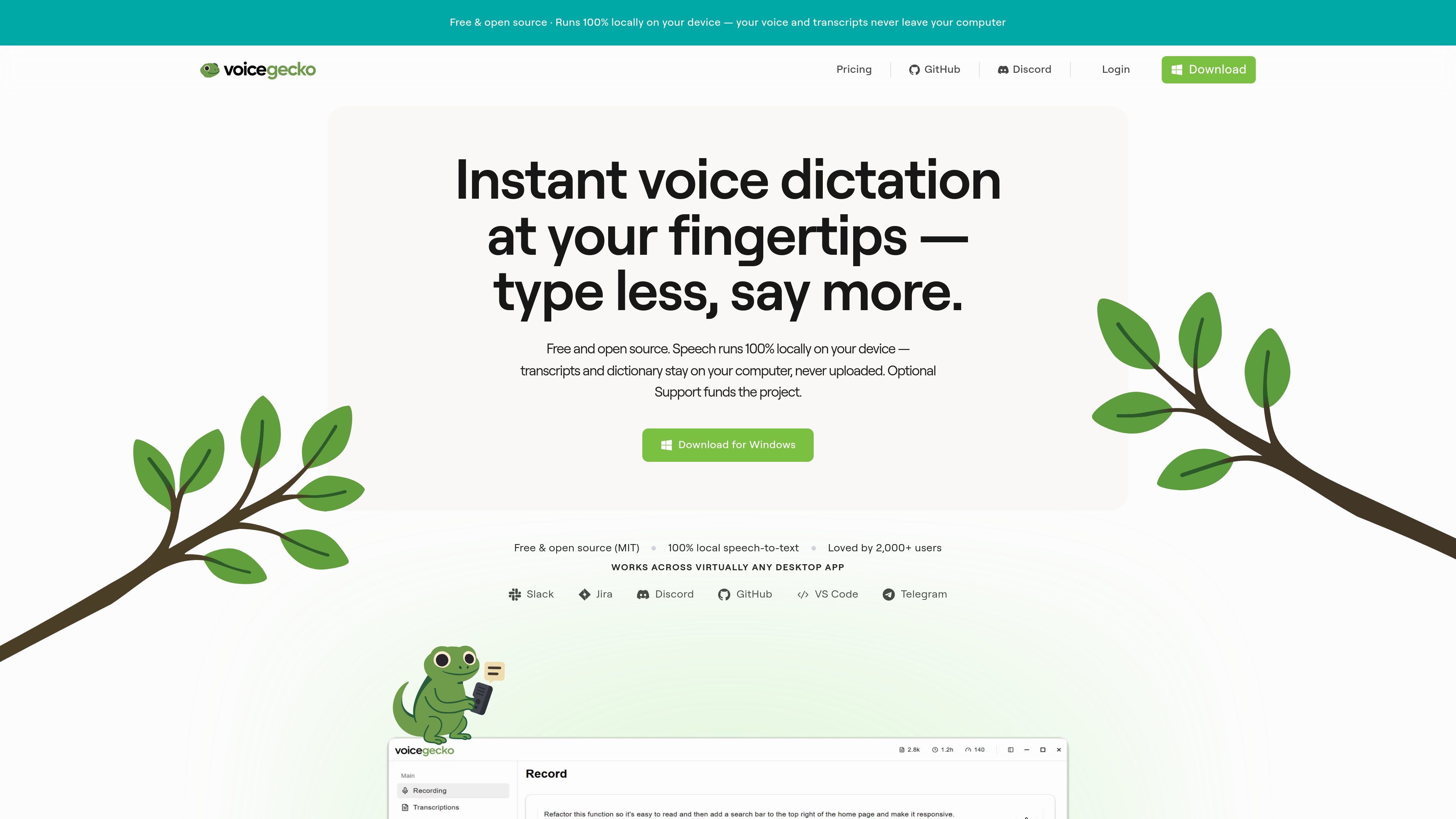 VoiceGecko preview
