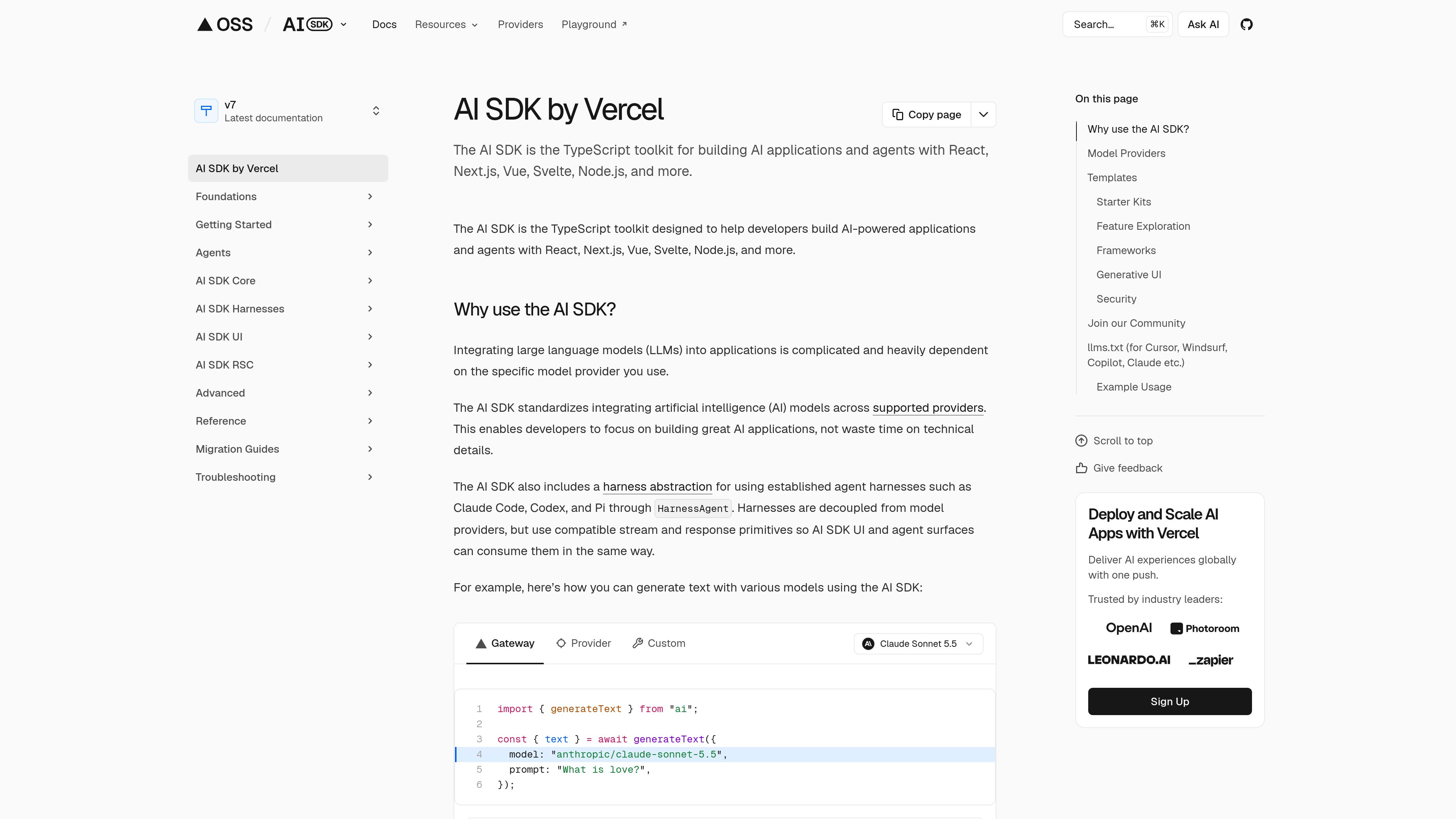 AI SDK preview