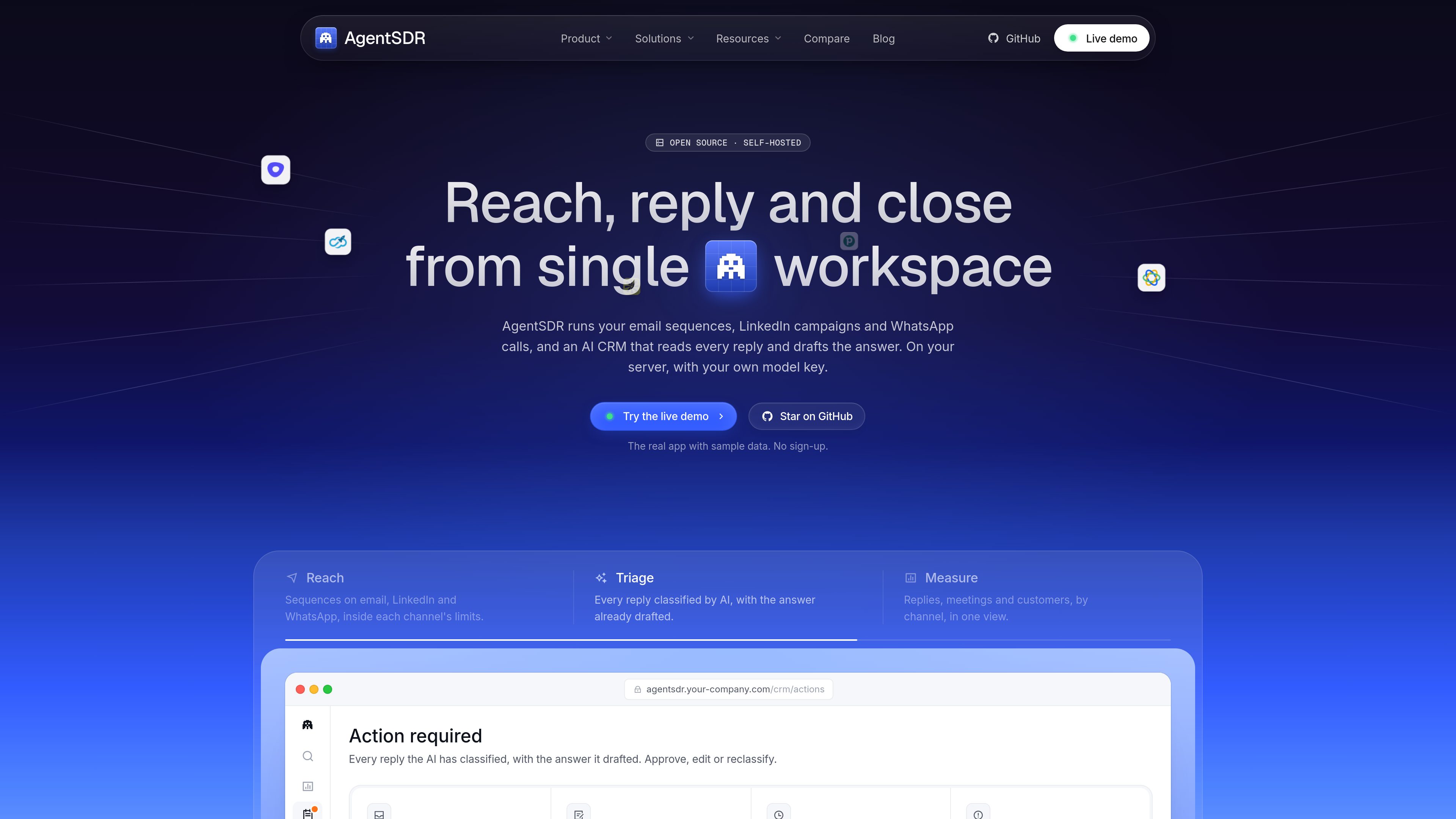 AgentSDR preview