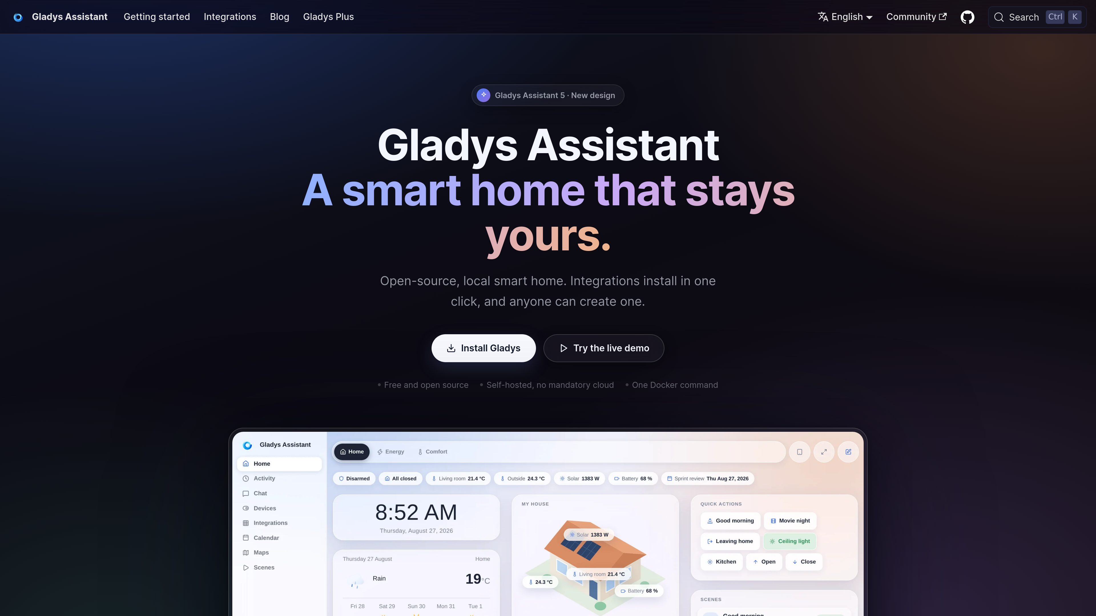 Gladys Assistant preview