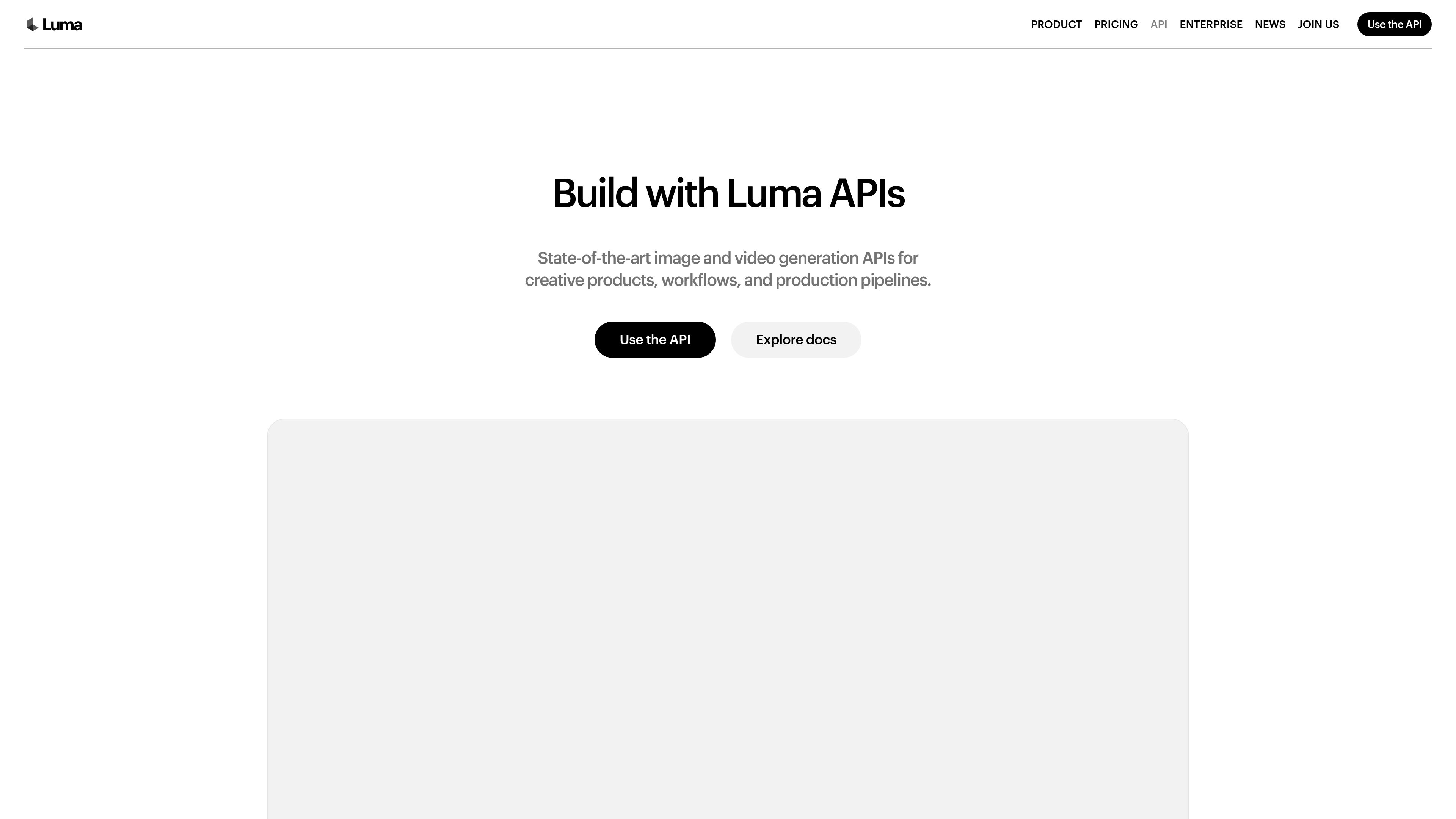 Luma APIs preview