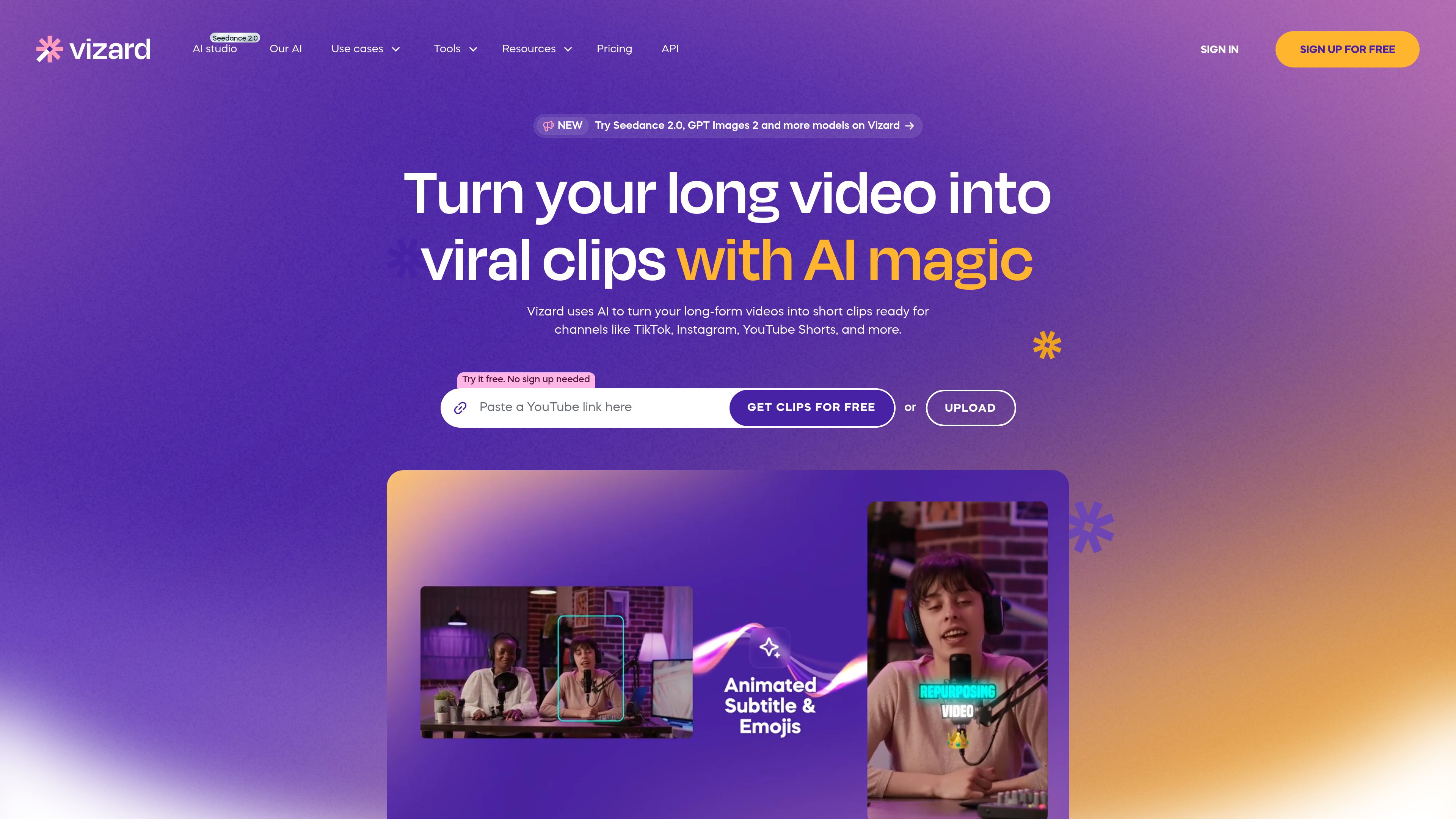 Vizard.ai preview