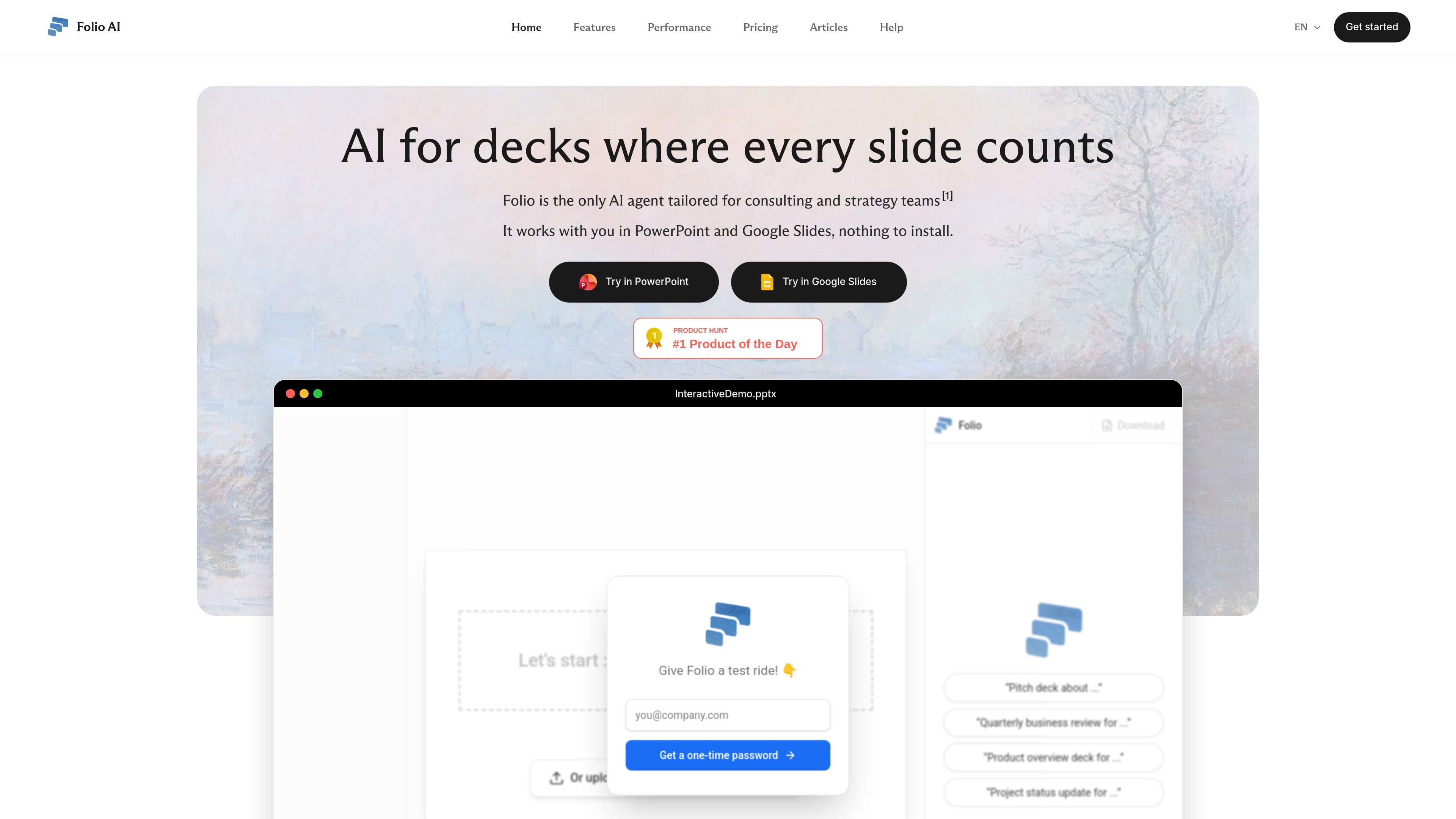 Folio AI preview