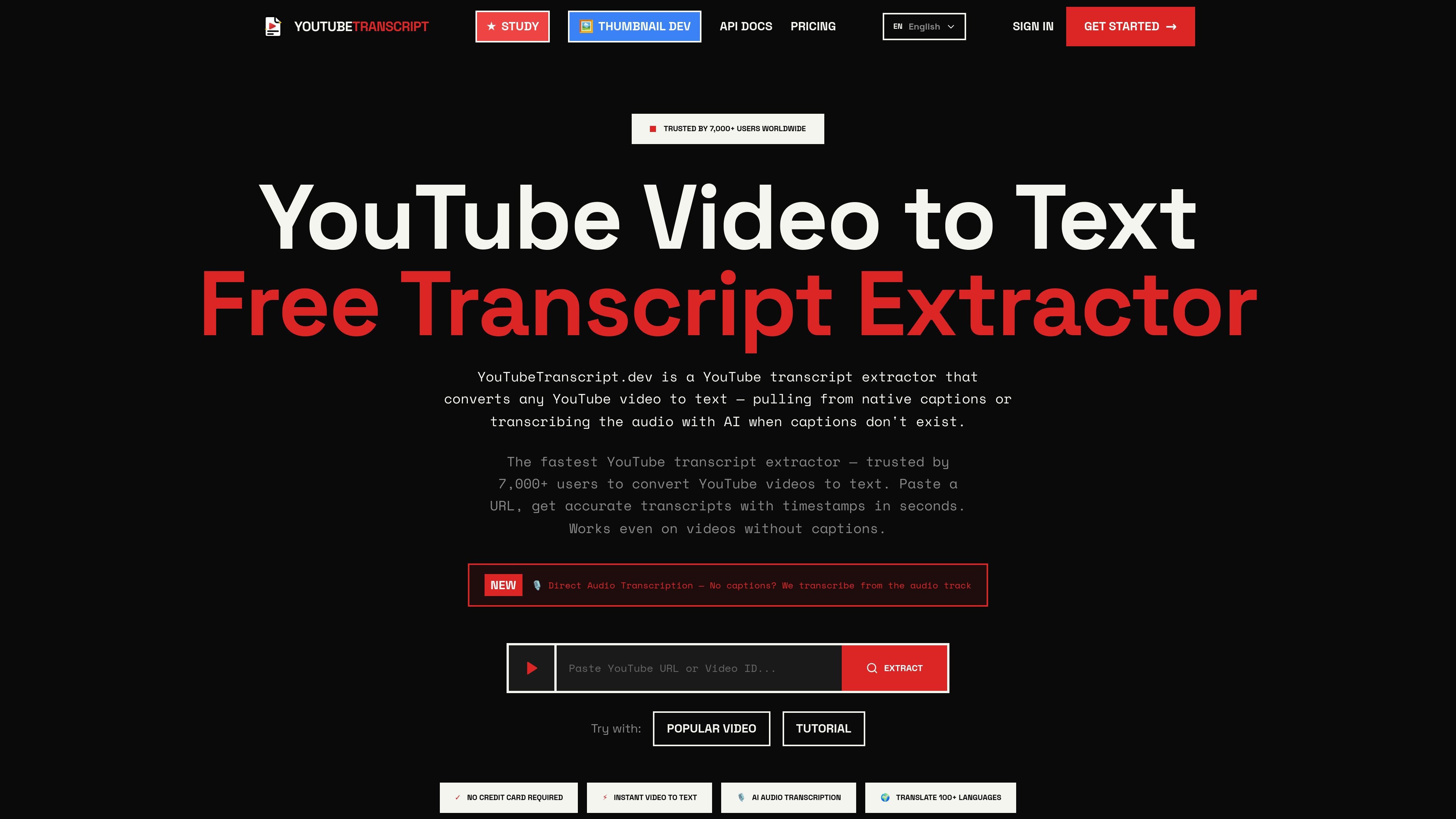YouTube Transcript Extractor