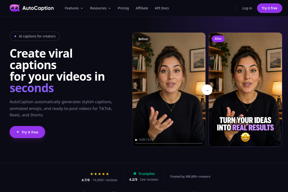 AutoCaption preview