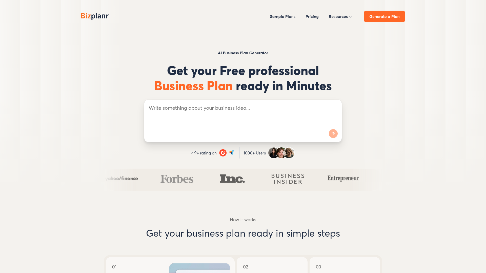 BizPlanr preview
