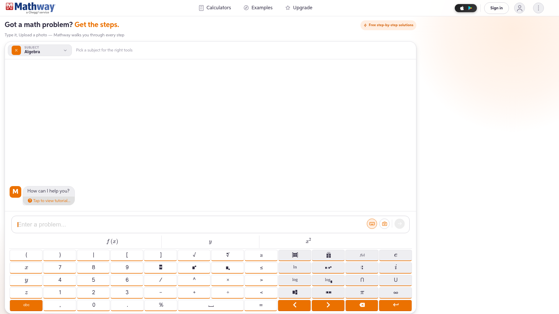 Mathway preview