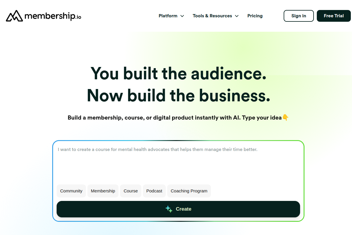Membership.io preview