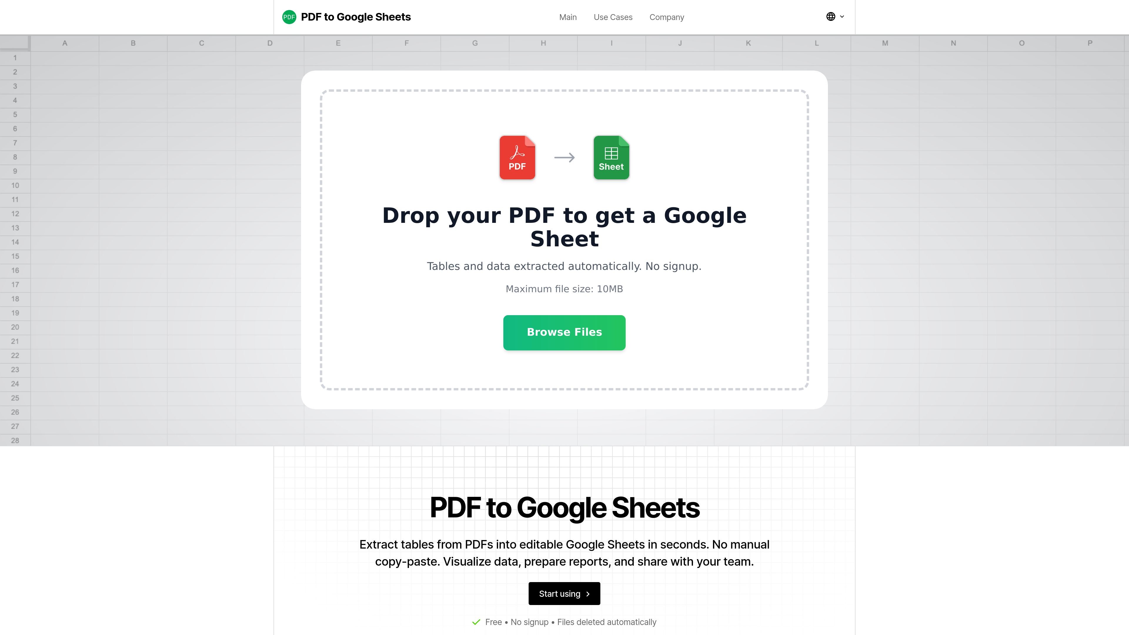 PDF2Sheets.app
