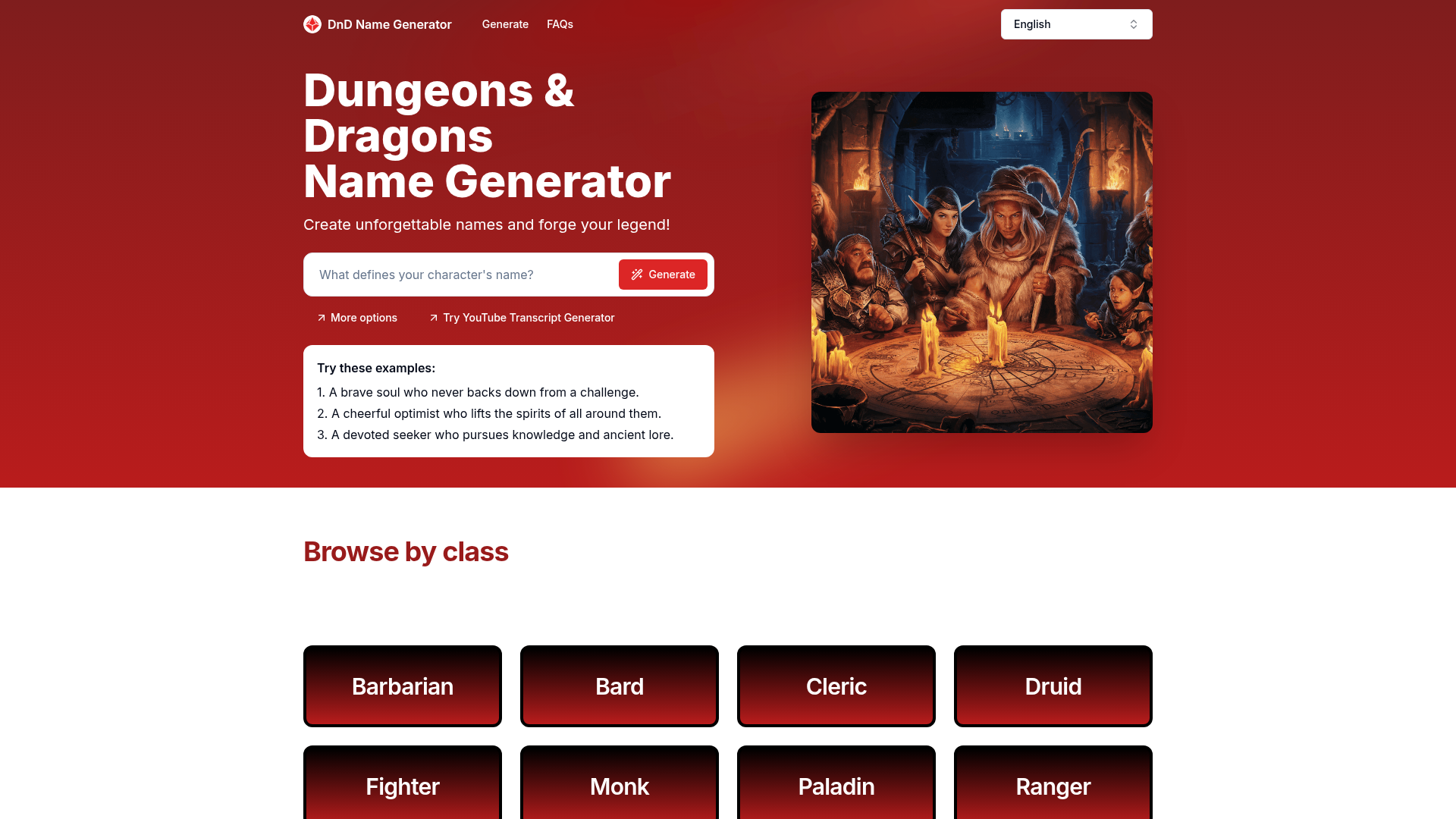 DnD Name Generator preview