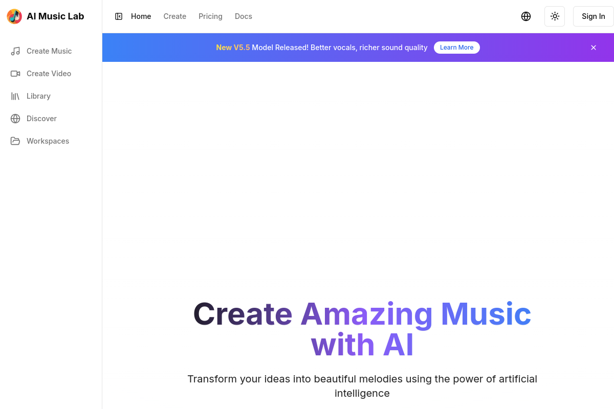AI Music Lab preview