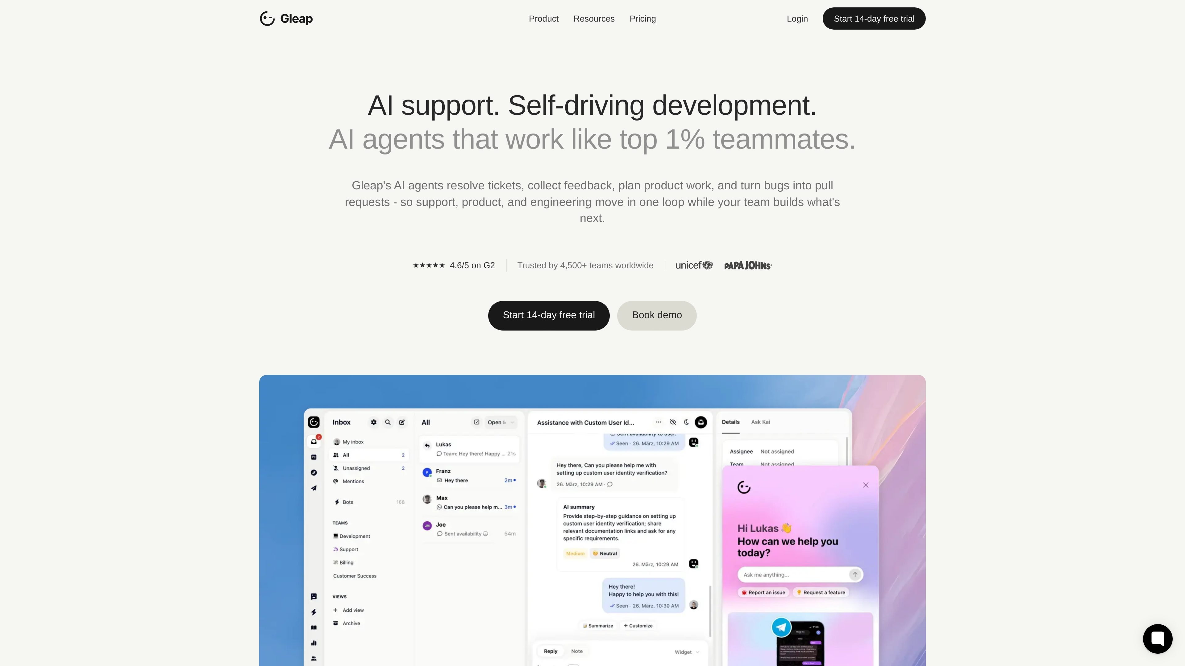 Gleap preview