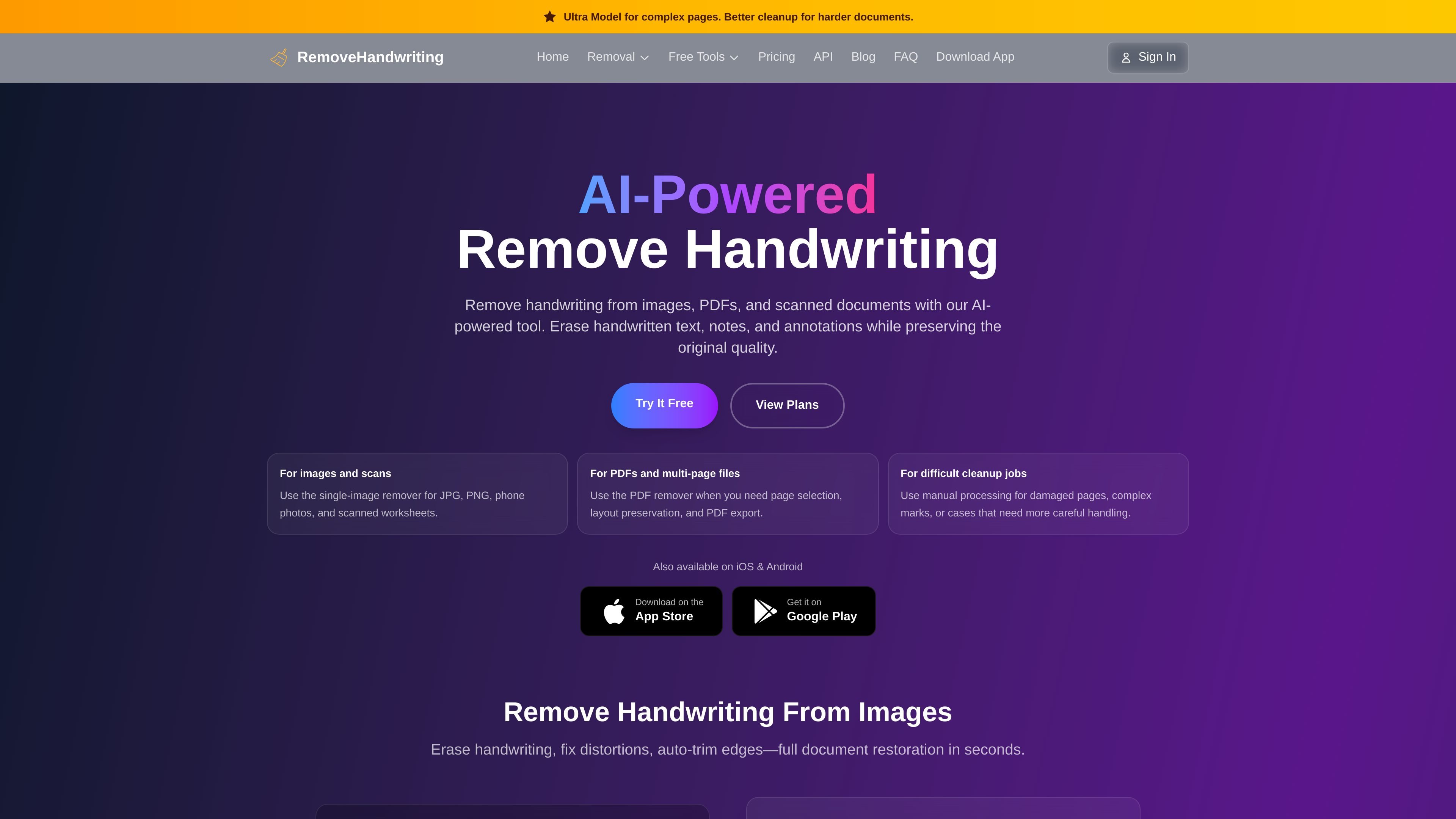 Remove Handwriting