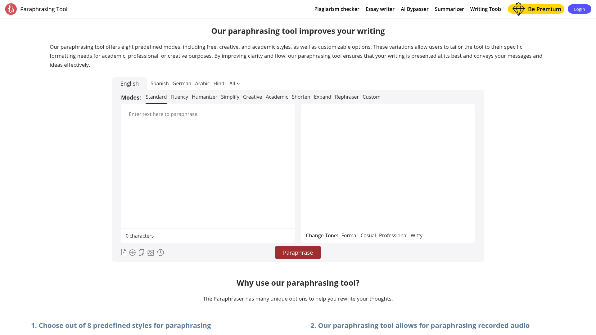 ParaphrasingTool.ai preview