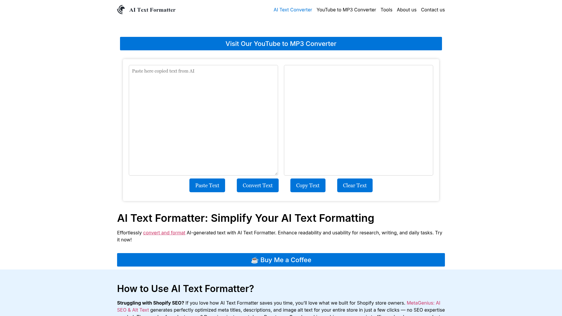 AI Text Formatter preview