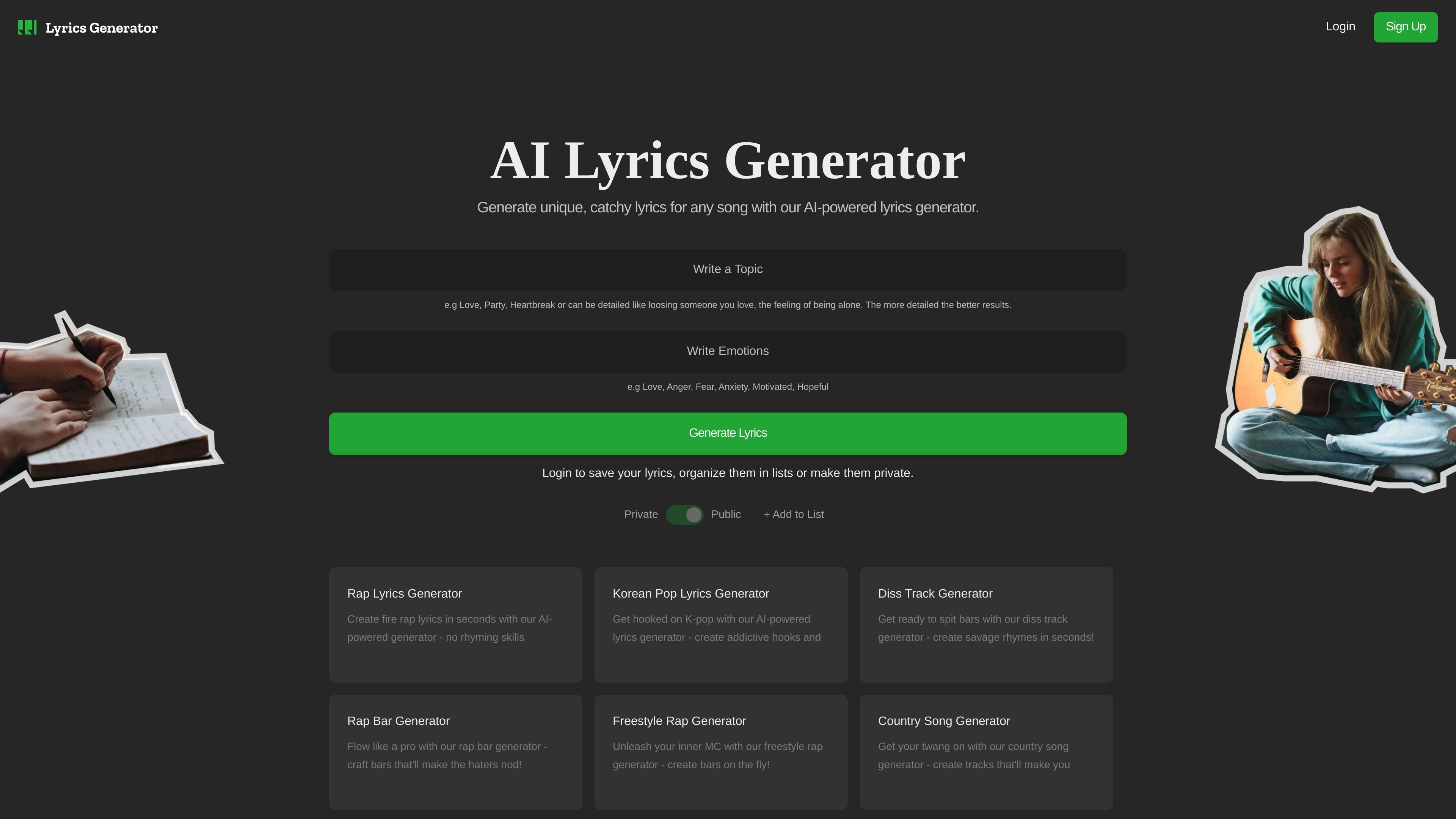 AI Lyrics Generator