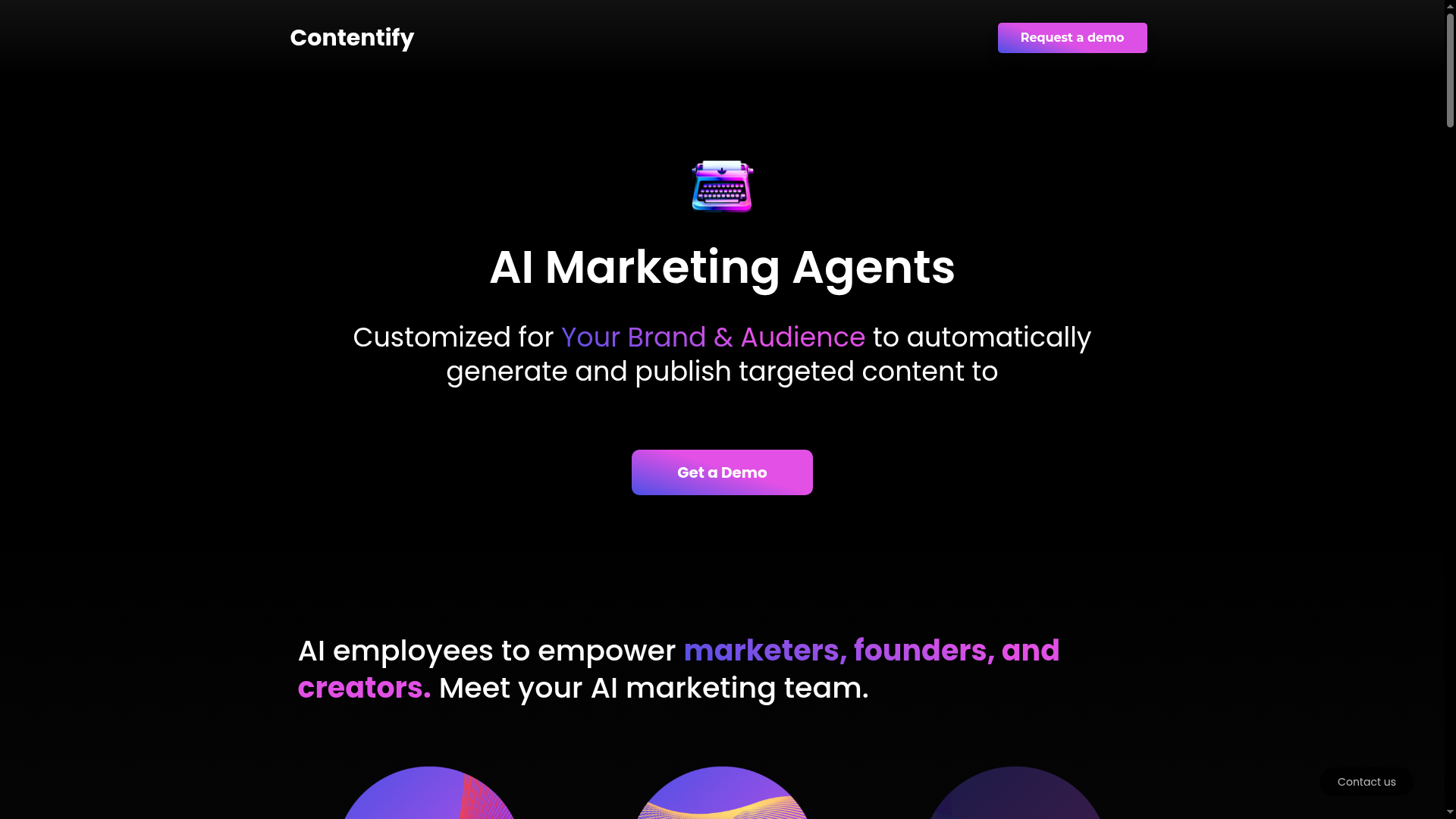 Contentify Marketing AI preview