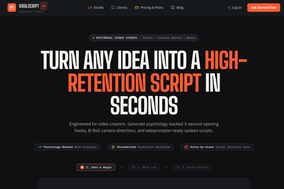 ViralScript AI preview